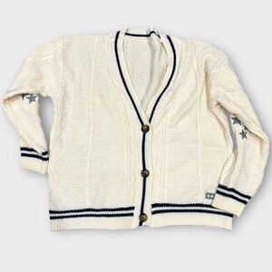 Navy and cream cardigan Size XL